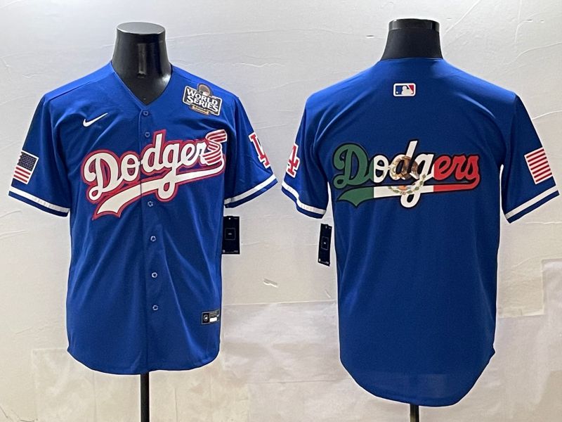 Men Los Angeles Dodgers Blank Blue Second generation Joint Name Nike 2025 MLB Jersey style 10->los angeles dodgers->MLB Jersey